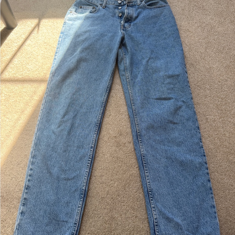 Vintage 90s High Rise Mom Jeans Made in Canada 100% Cotton Loose Fit‎ 32x30